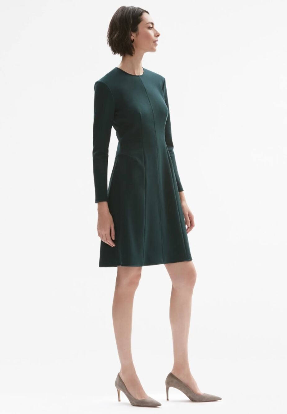 M.M. LaFleur The Ellis Dress - Textured Ponte, in Rainforest Sz 10